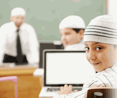 Children enjoying online Quran learning